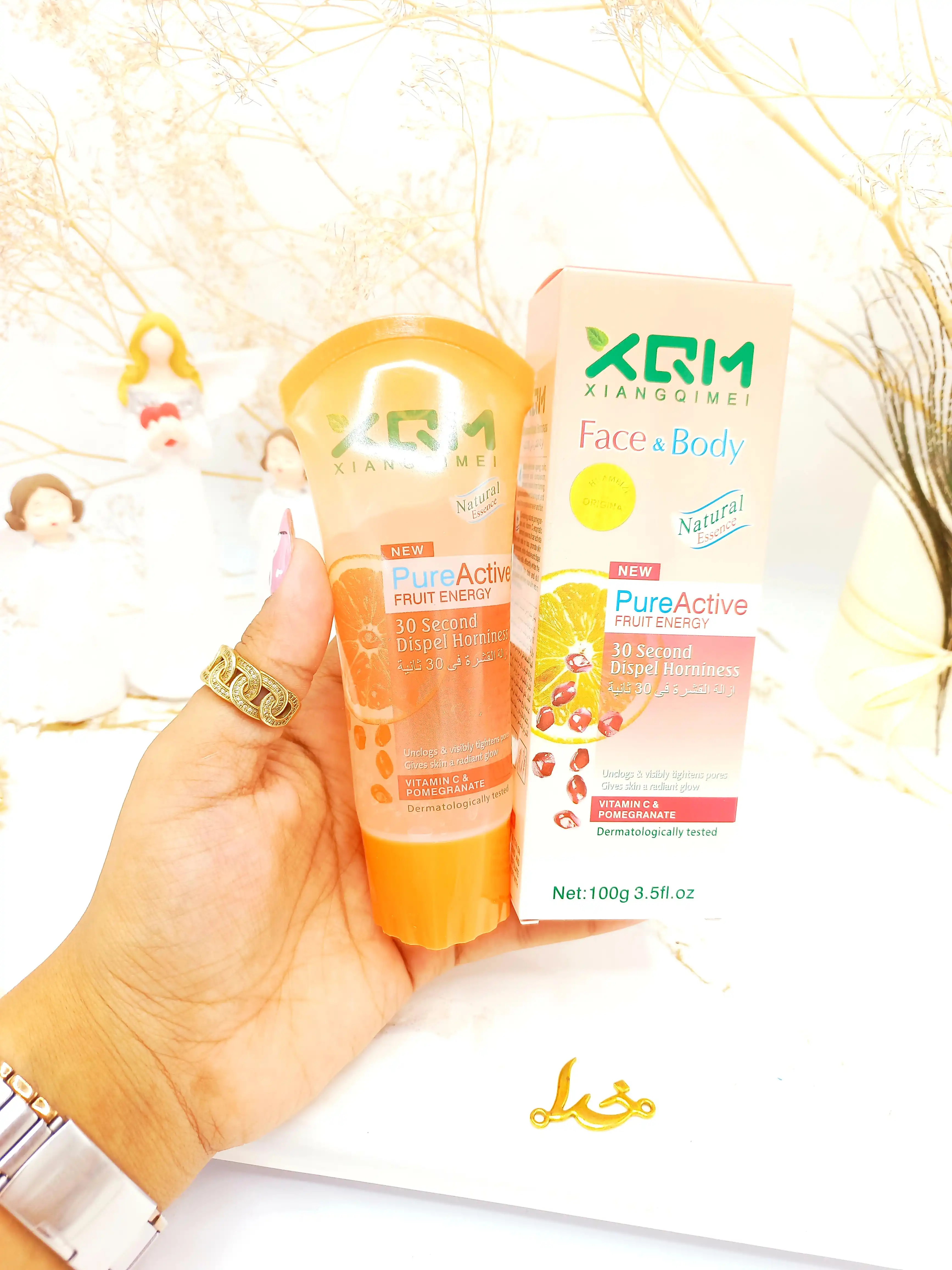 ژل اسکراب لایه بردار و روشن کننده فوری 30 ثانیه ای صورت و بدن(پرتقال و انار) XQM کد 0484